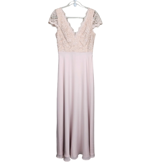 Calvin Klein Light Petal Pink Bridesmaid Formal Lace A-Line Dress Women's Size 6 - Picture 2 of 15